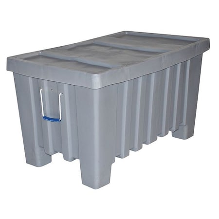 Bulk Container 8.7 cu ft Volume Cap., 43 in L, 26 1/2 in W, 24 in H, Plastic, Gray MPN:4LMD4