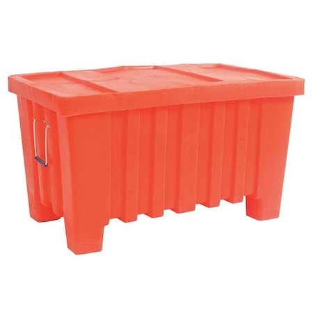 Bulk Container 8.7 cu ft Volume Cap., 43 in L, 26 1/2 in W, 24 in H, Plastic, Orange MPN:4LMD5