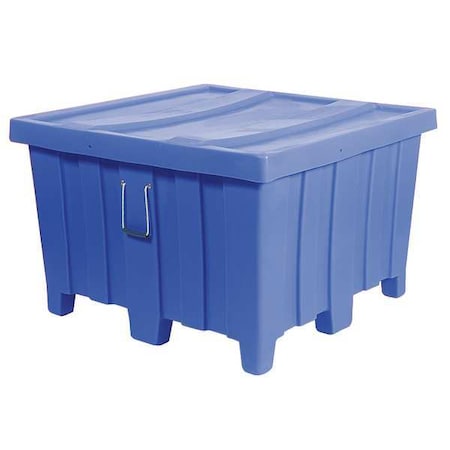 Ribbed Wall Container 23 cu ft Volume Cap., 44 in L, 44 in W, 29 1/2 in H, Plastic, Blue MPN:MTD-1BLUE