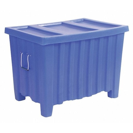 Ribbed Wall Container 14 cu ft Volume Cap., 41 in L, 28 in W, 26 1/2 in H, Plastic, Blue MPN:MTE-1XLBLUE