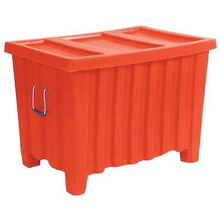 Ribbed Wall Container 14 cu ft Volume Cap., 41 in L, 28 in W, 26 1/2 in H, Plastic, Orange MPN:MTE-1XLORANGE