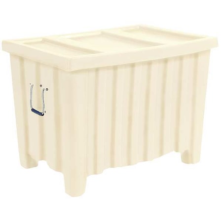 Bulk Container 14 cu ft Volume Cap., 41 in L, 28 in W, 26 1/2 in H, Plastic, White MPN:MTE-1XLWHITE