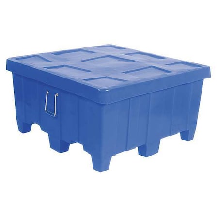 Ribbed Wall Container 18 cu ft Volume Cap., 44 in L, 44 in W, 23 in H, Plastic, Blue MPN:MTG-1BLUE