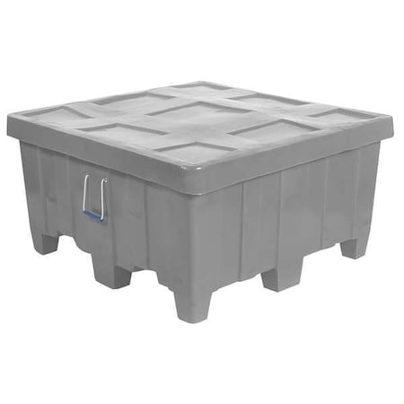 Bulk Container 18 cu ft Volume Cap., 44 in L, 44 in W, 23 in H, Plastic, Gray MPN:MTG-2GRAY