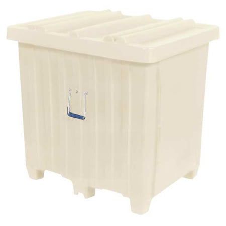 Ribbed Wall Container 23 cu ft Volume Cap., 42 in L, 34 in W, 42 in H, Plastic, White MPN:MTH-3WHITE