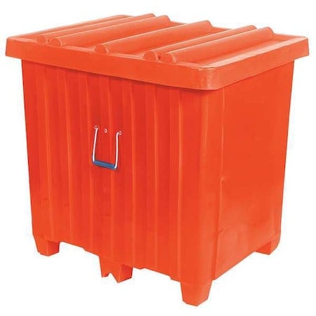Bulk Container 23 cu ft Volume Cap., 42 in L, 34 in W, 42 in H, Plastic, Orange MPN:MTH-4ORANGE