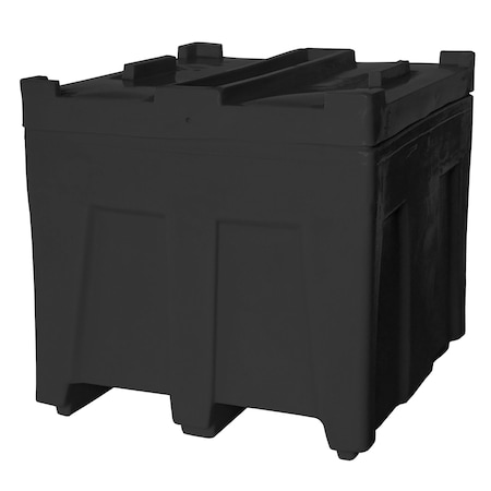 Stack Bulk Ship Container w/lid, 14.5 cubic ft., 800lb capacity, BLK MPN:SO-3626L BLACK