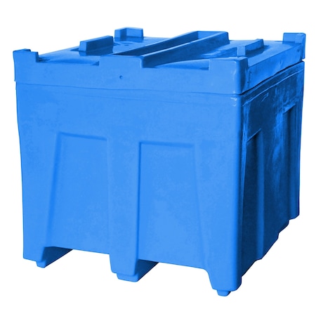 Stack Bulk Ship Container w/lid, 14.5 cubic ft., 800lb capacity, BLU MPN:SO-3626L BLUE