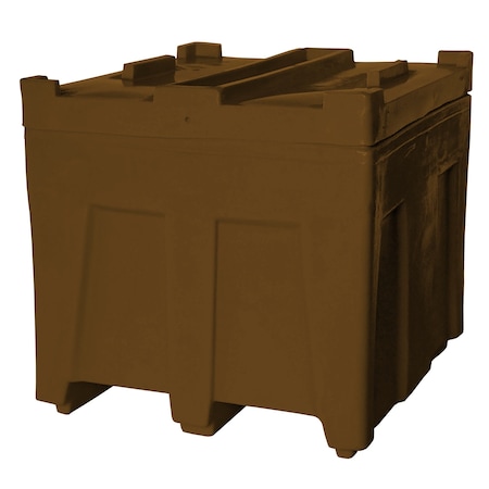 Stack Bulk Ship Container w/lid, 14.5 cubic ft., 800lb capacity, BRN MPN:SO-3626L BROWN