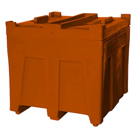 Stack Bulk Ship Container w/lid, 14.5 cubic ft., 800lb capacity, ORG MPN:SO-3626L ORANGE