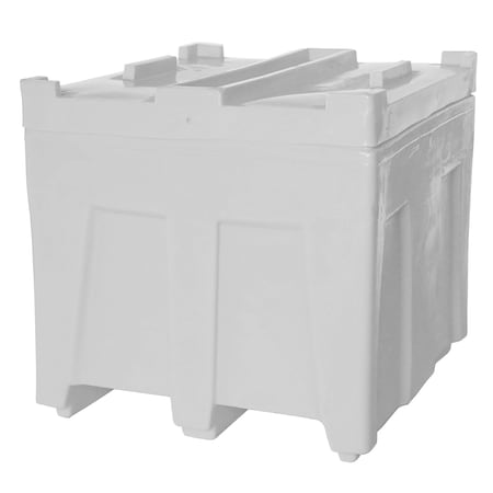 Stack Bulk Ship Container w/lid, 14.5 cubic ft., 800lb capacity, WHT MPN:SO-3626L WHITE