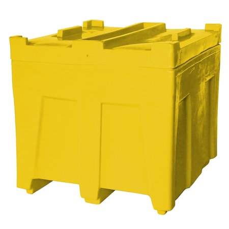 Stack Bulk Ship Container w/lid, 14.5 cubic ft., 800lb capacity, YLW MPN:SO-3626L YELLOW