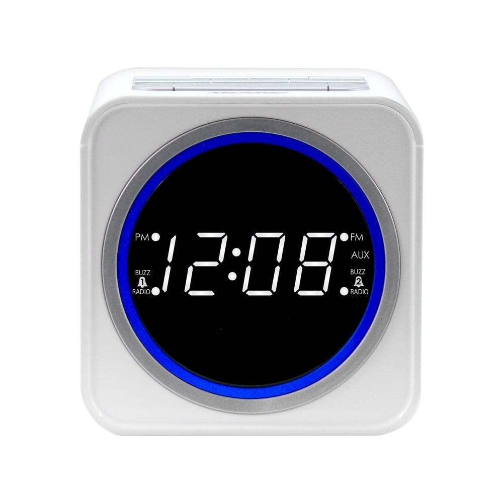 Nelsonic FM Clock Radio, White (Min Order Qty 3) MPN:NLC727