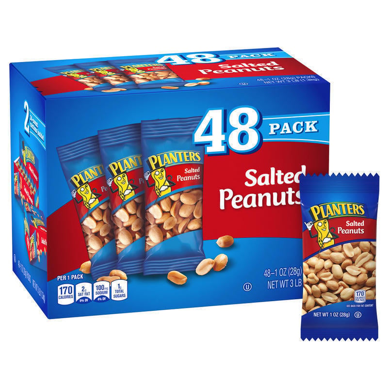 PLANTERS Salted Peanuts, 1 oz, 48 Count MPN:7791