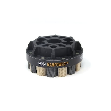 NAMPOWER ADT10018120 Abrasive Disc Brush, Turbine Style, 100mm Diameter, 18mm Trim, 120 Grit MPN:ADT10018120