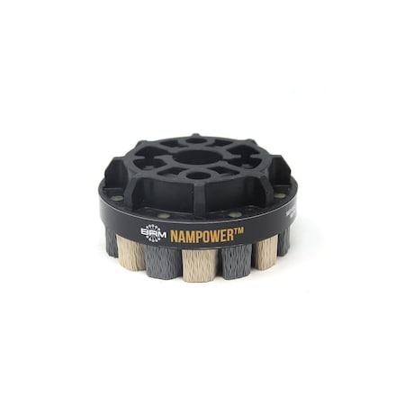 NAMPOWER ADT10018320 Abrasive Disc Brush, Turbine Style, 100mm Diameter, 18mm Trim, 320 Grit MPN:ADT10018320