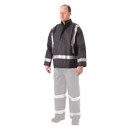 Flame Resistant Rain Jacket, 16 cal/sq cm, M, 5 oz Kevlar®, Nomex™ MPN:1801JN110
