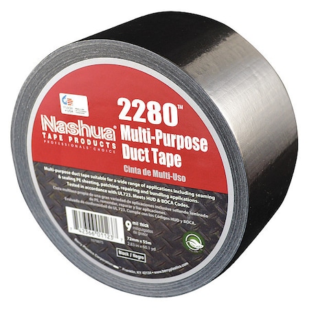 Duct Tape, Black, 60 yd L, 2-3/4 in W MPN:2280