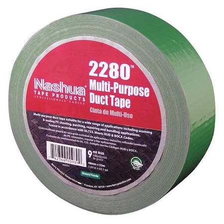 Duct Tape, Green, 60 yd L, 1-7/8 in W MPN:2280