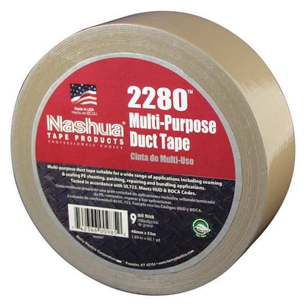 Duct Tape, Tan, 60 yd L, 1-7/8 in W MPN:2280
