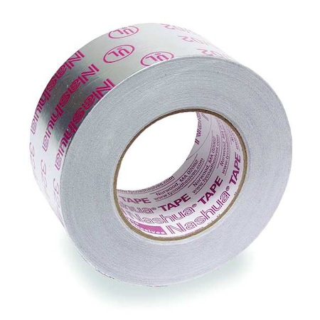 UL- Printed Foil Tape, 2 1/2 in W x 60 yd L, 4.8 mil Thick, Silver MPN:324A