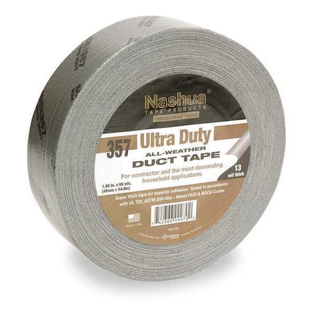 Duct Tape, Gray, 60 yd L, 1-7/8 in W MPN:357