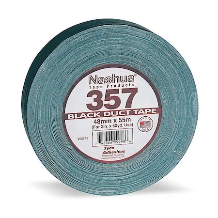 Duct Tape, Black, 60 yd L, 1-7/8 in W MPN:357