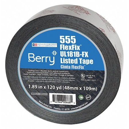 Duct Tape, Silver, 120 yd L, 1-7/8 in W MPN:555
