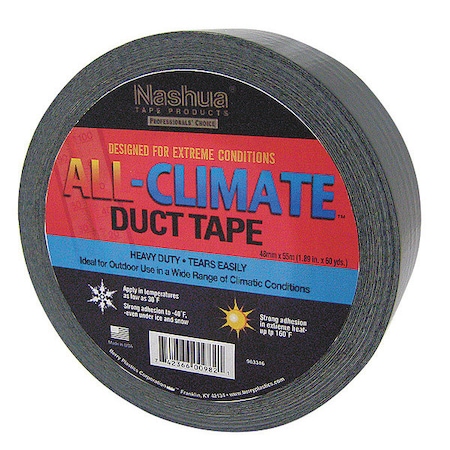 Duct Tape, Black, 60 yd L, 1-7/8 in W MPN:ALL-CLIMATE