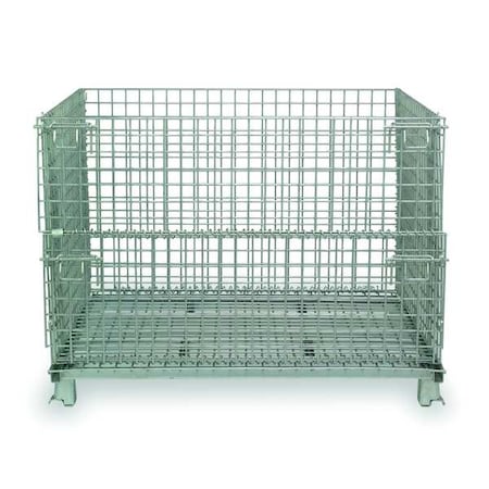 Collapsible Bulk Container 5 cu ft Volume Cap., 20 in L, 32 in W, 21 in H, Steel, Silver MPN:JR1