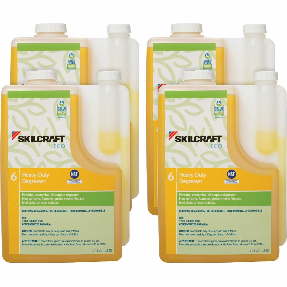 SKILCRAFT Heavy-Duty All-Purpose Degreaser, 67.63 Oz (2L), Pack Of 4, 7149188 MPN:7149188