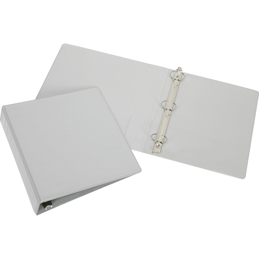 SKILCRAFT Round-Ring View Binder, 1-1/2in Round Rings, Gray MPN:5194376