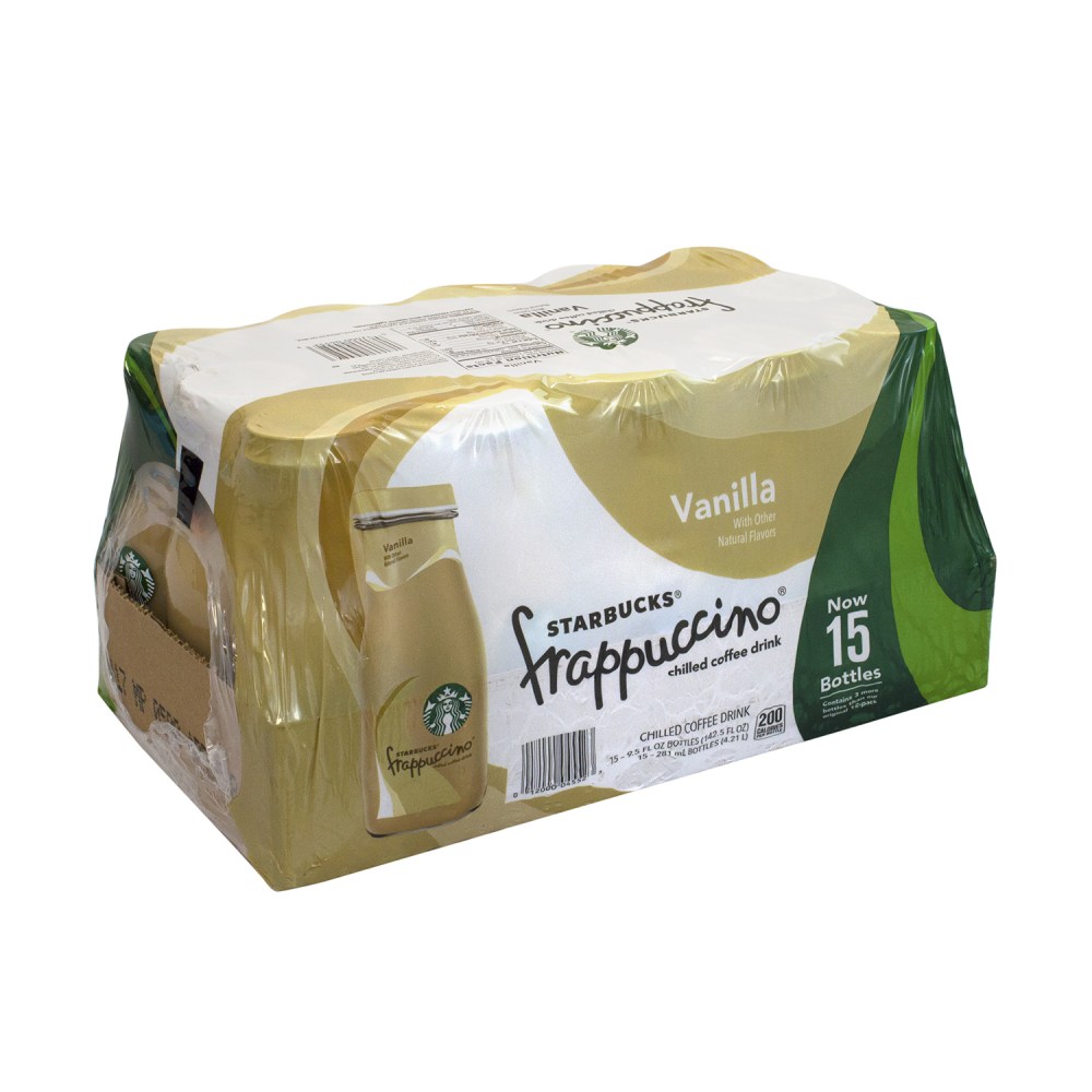 Starbucks Coffee Drinks, Vanilla Frappuccino, 9.5 Oz, Case Of 15 Bottles MPN:285256