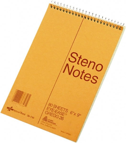 Steno Notebook: 80 Sheets, Gregg Ruled, Green Paper, Spiral Binding MPN:RED36746