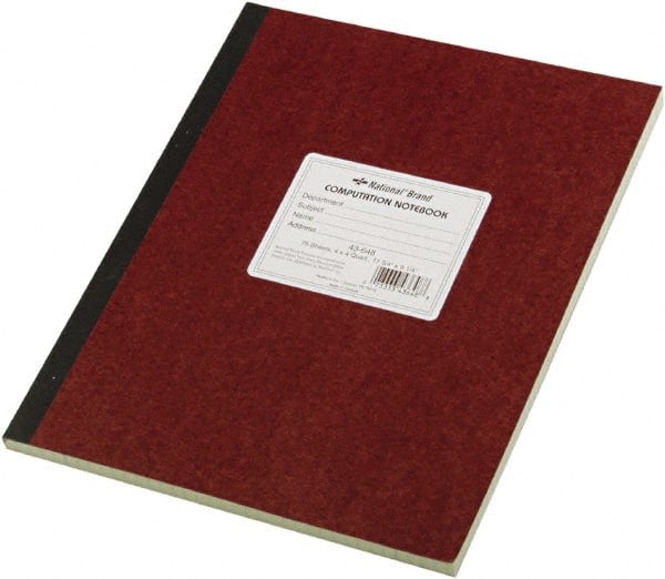 Computation Notebook: 75 Sheets, Quadrille Ruled, Green Paper MPN:RED43648