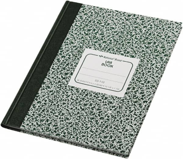 Lab Book: 96 Sheets, Quadrille Ruled, White Paper, Sewn Binding MPN:RED53110