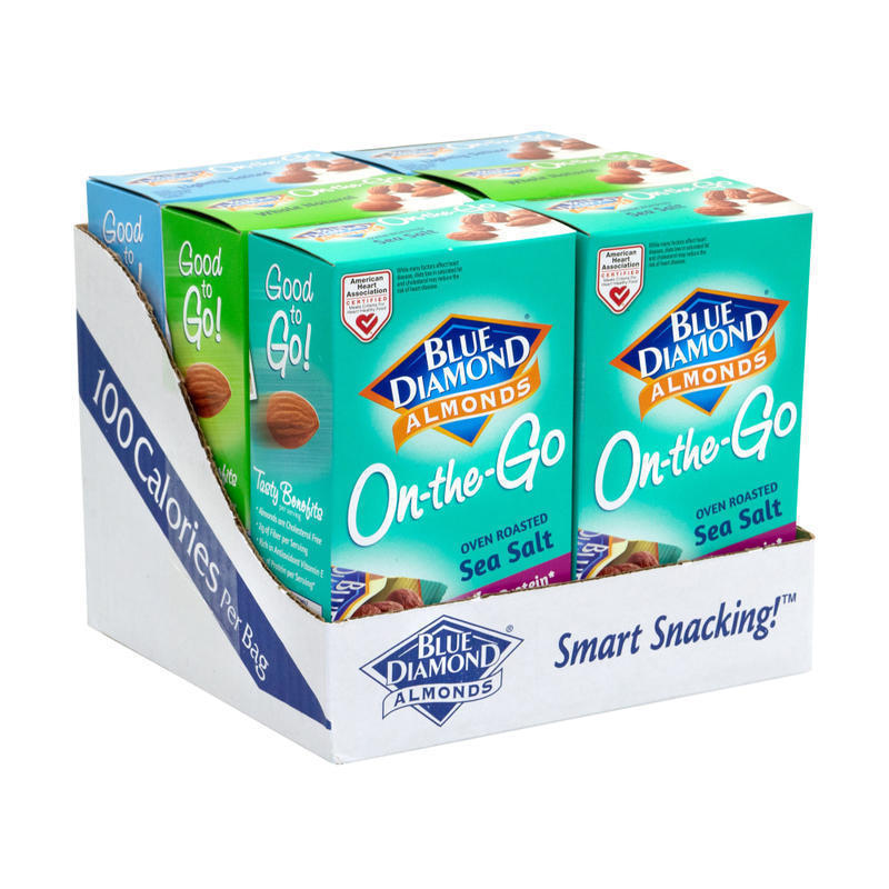 Blue Diamond Almonds, 0.63 Oz, Assorted Flavors, Pack Of 42 On-The-Go Pouches MPN:220-00796