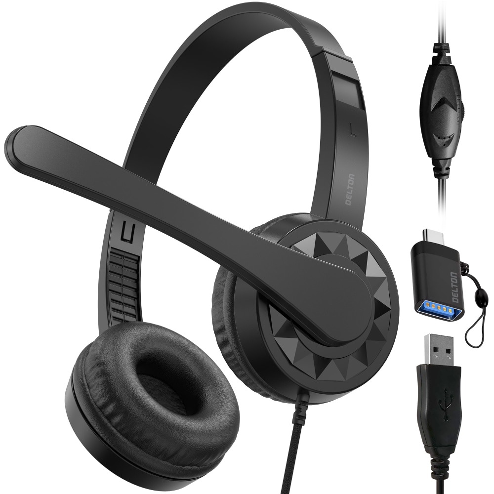 Delton 12Y Stereo On-Ear USB Type-A Headset, Black MPN:DWH12YAC
