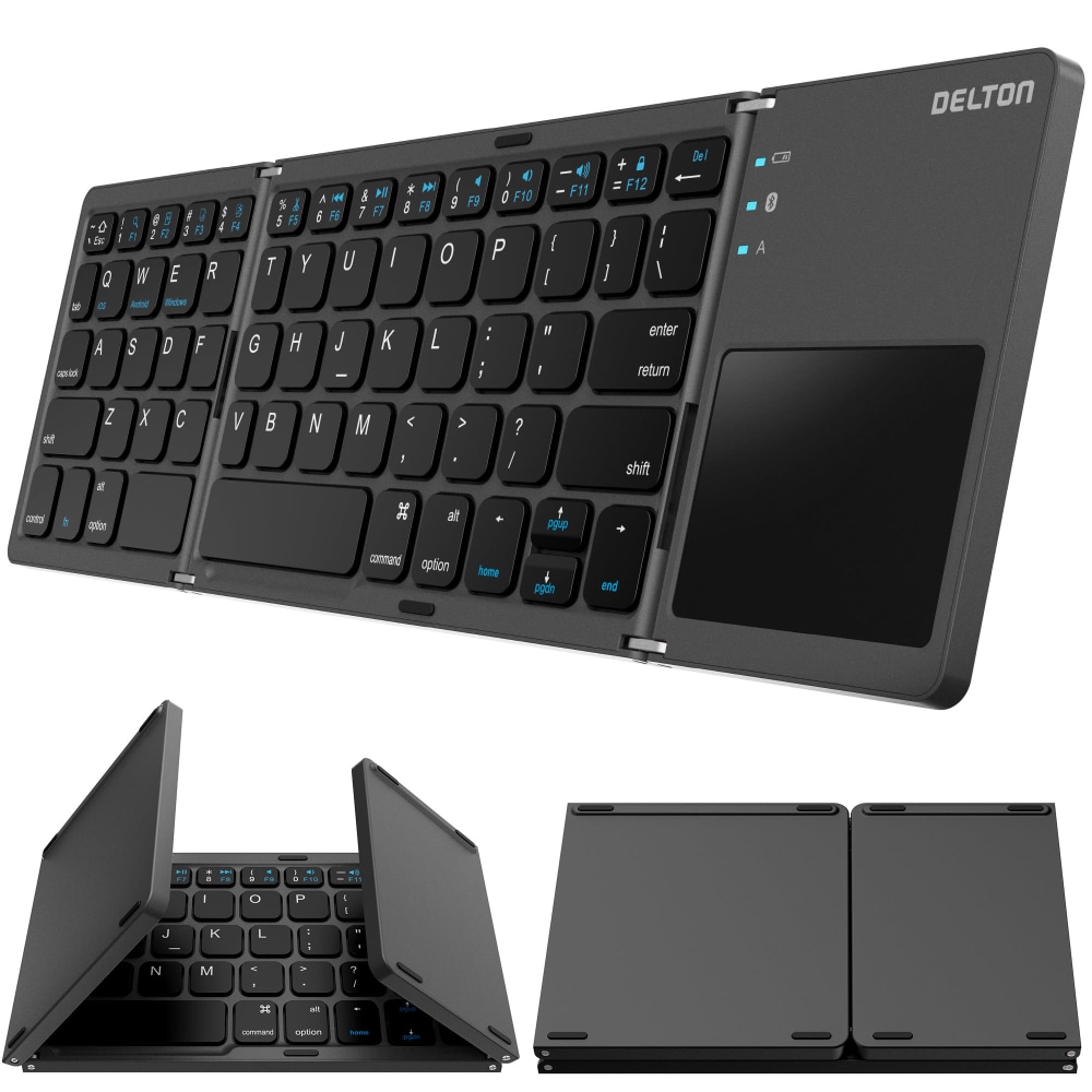 Delton F75 Small Wireless Foldable Portable Keyboard And Touchpad, Black MPN:DKBF75