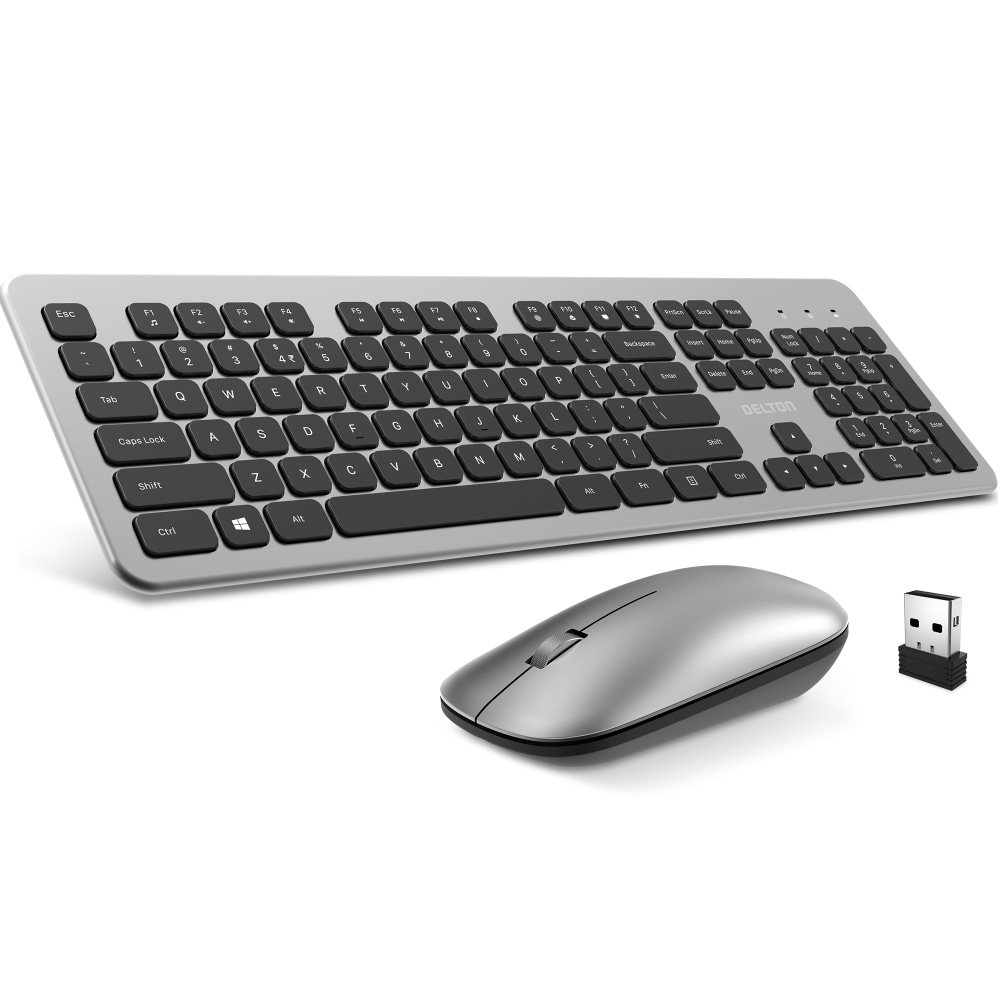 Delton K100 Wireless Computer Keyboard And Mouse Set, Black MPN:DKMK100-WB