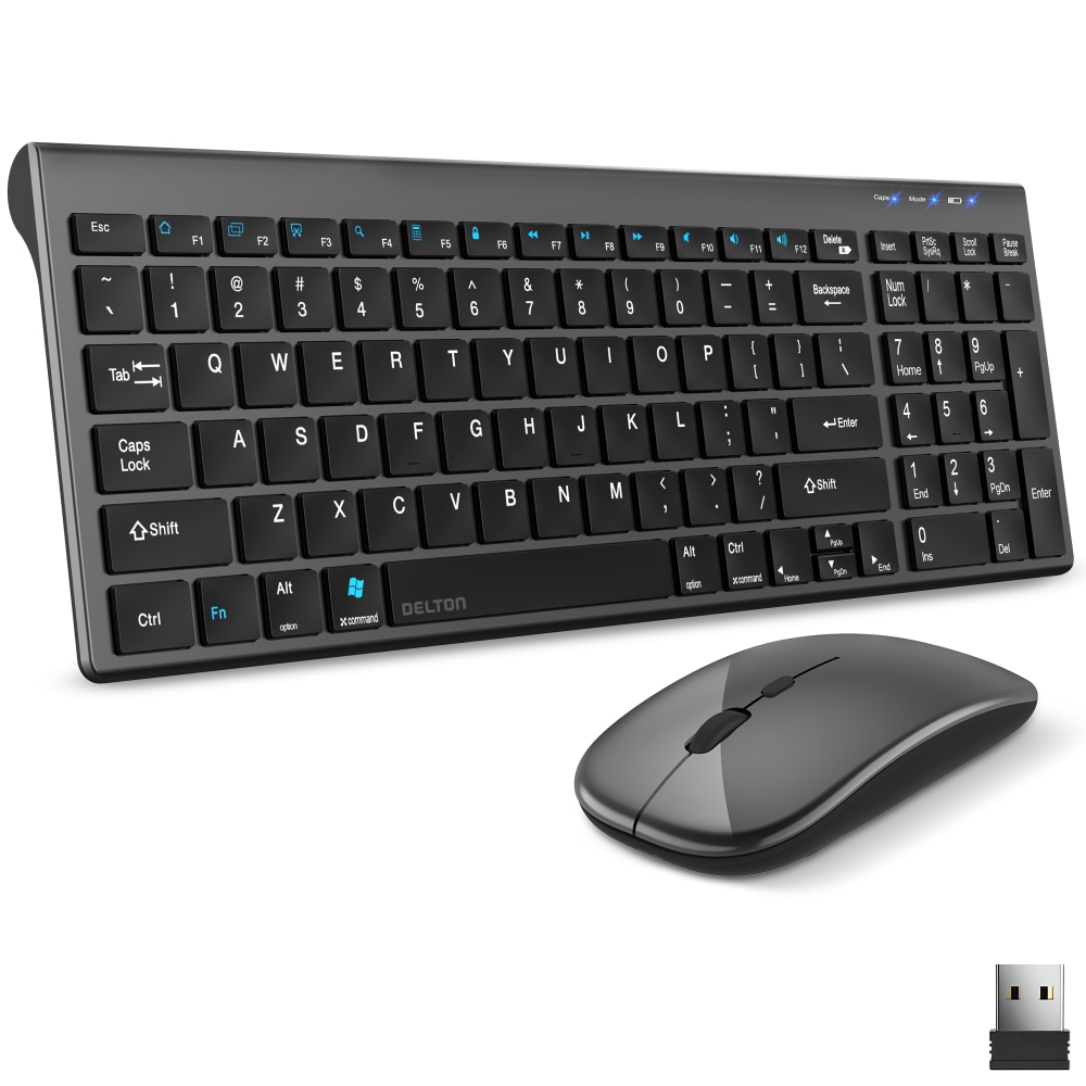Delton N36 Slim Wireless Keyboard And Optical Mouse Combo, Black MPN:DKMN36-WB