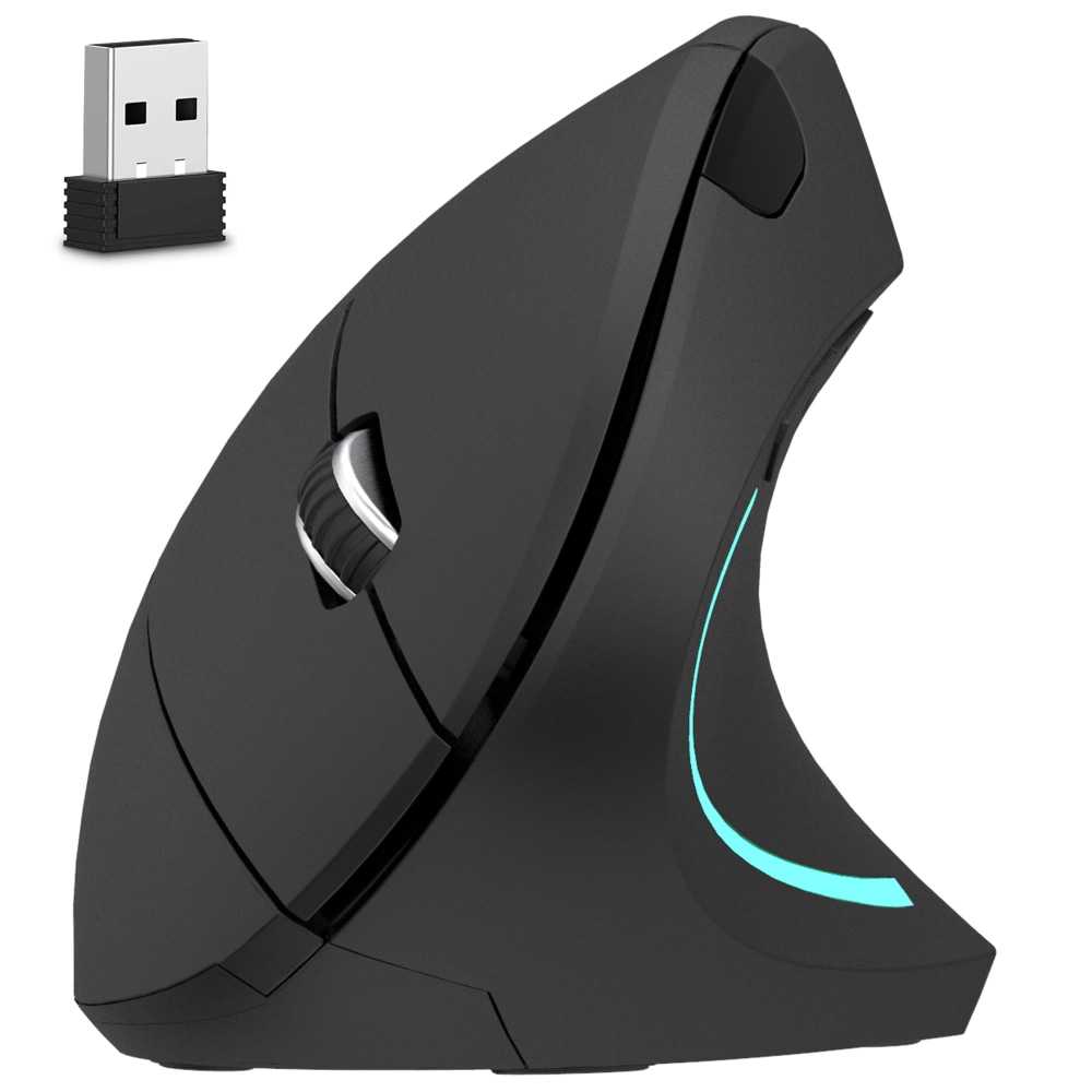 Delton S12 Vertical Ergonomic Wireless Mouse, Black MPN:DMERG12-WB