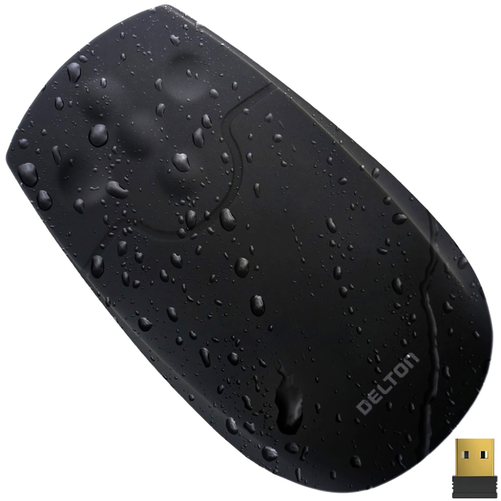 Delton M44 Medical-Grade Airtight Waterproof Silicone Wireless Computer Mouse, Black, Total Qty 1 MPN:DMSWM44-WB