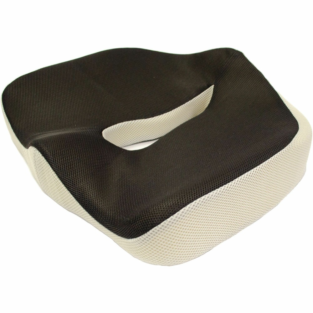 SKILCRAFT High-Density Memory Foam Seat Cushion - 14.50in x 17.90in - Memory Foam - Removable Cover, Anti-slip, Machine Washable - Black - 1 Each MPN:7137729