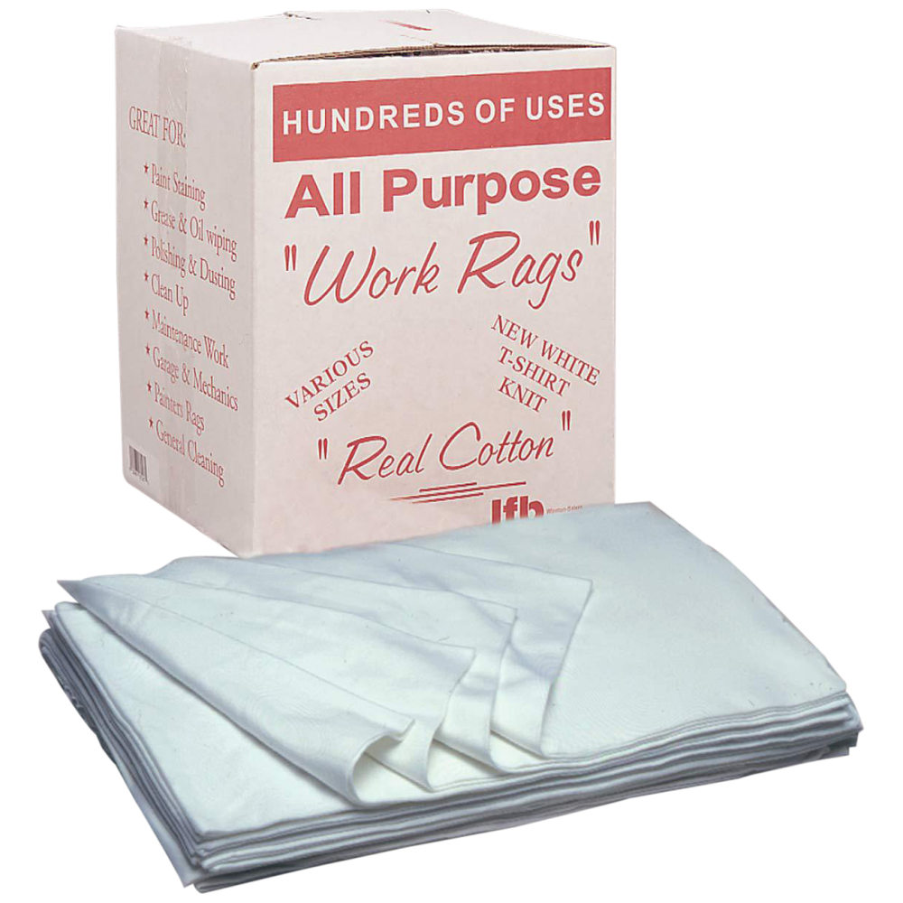 SKILCRAFT Cotton Wiping Rags, White, 5 Lb MPN:7920-01-454-1147