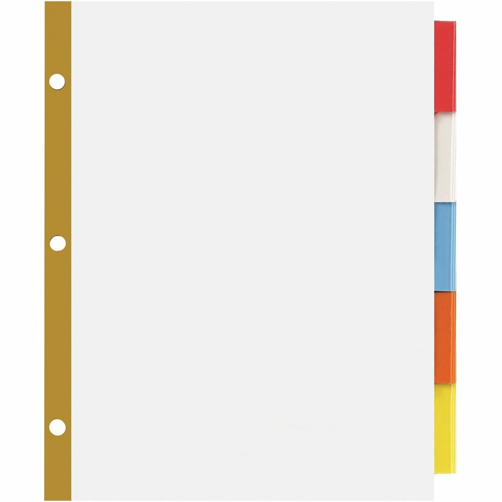 SKILCRAFT Big Tab Insertable Dividers - Letter - 8.50in Width x 11in Length - 3 Hole Punched - Insertable, Reinforced Hole, Tear Resistant - 5 / Set MPN:7050459
