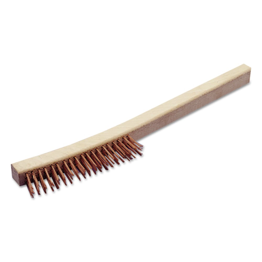 AbilityOne SKILCRAFT Wire Brush, Copper Beryllium Alloy Bristles, 6in Brush, 13.5in Wood Handle MPN:7920-00-255-5135