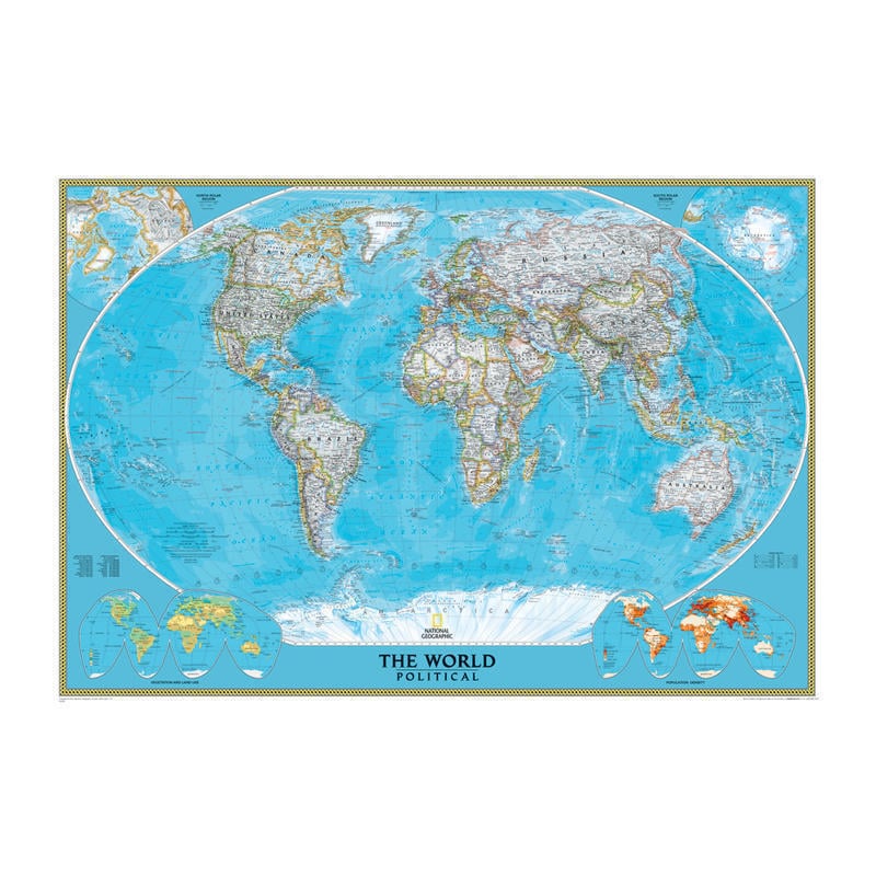 National Geographic Maps World Mural Map, 76 1/2in x 110in MPN:NGMRE00622007
