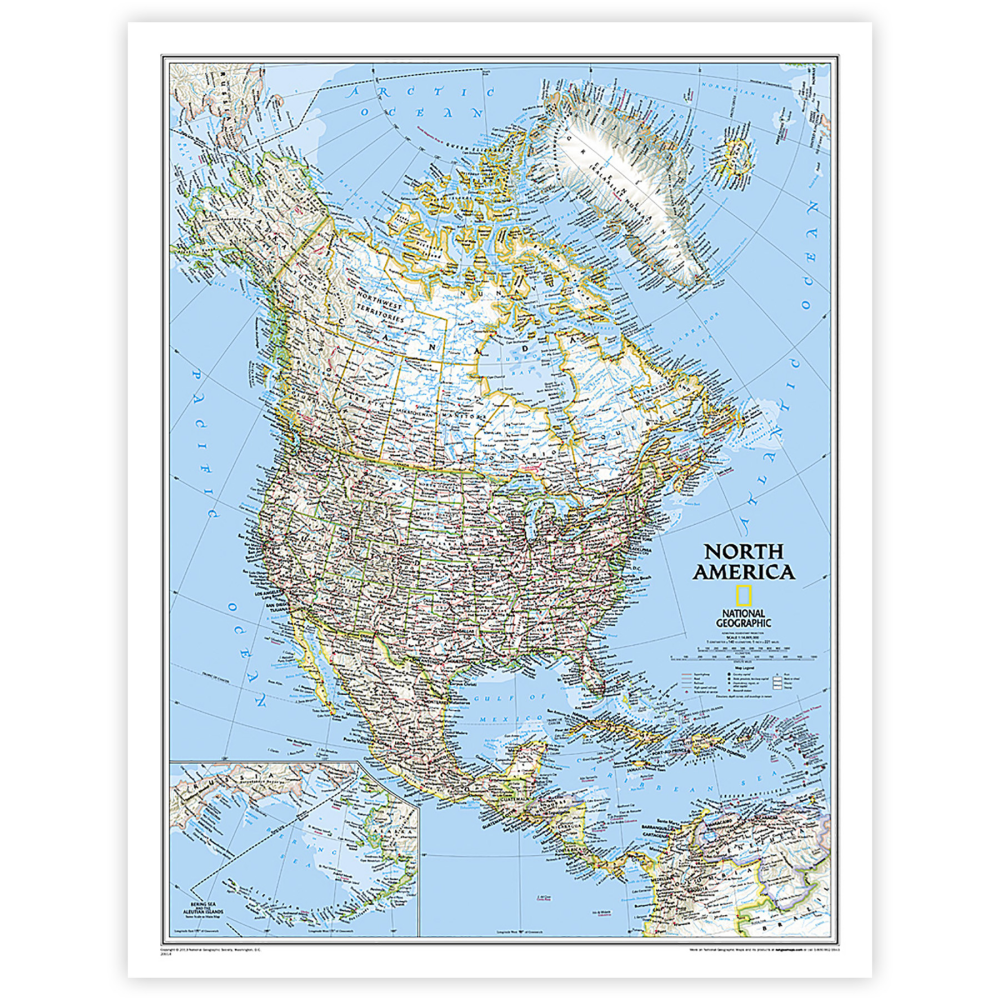 National Geographic North America Classic Map, Laminated MPN:NGMRE00620148
