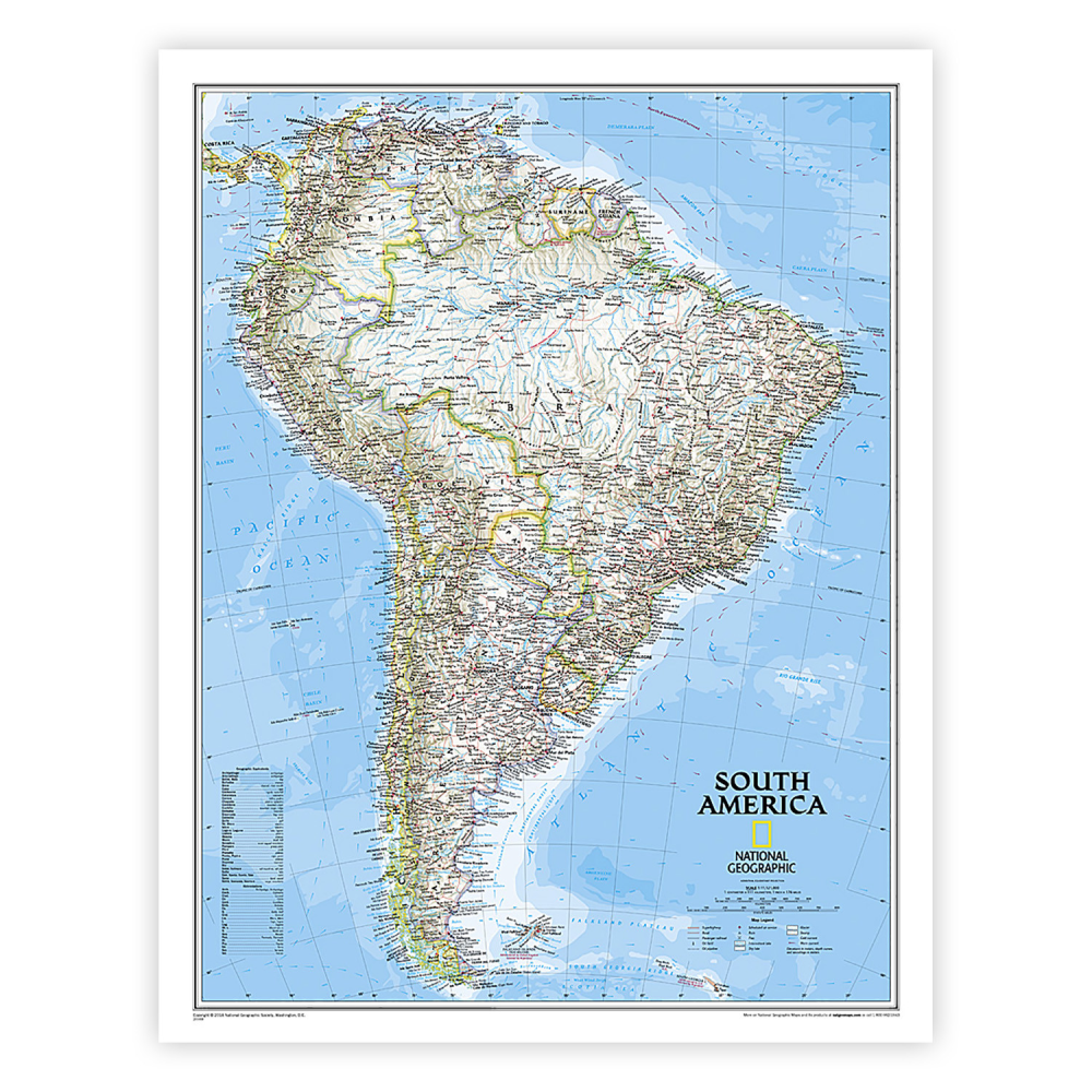 National Geographic South America Classic Map, Laminated MPN:NGMRE00620150